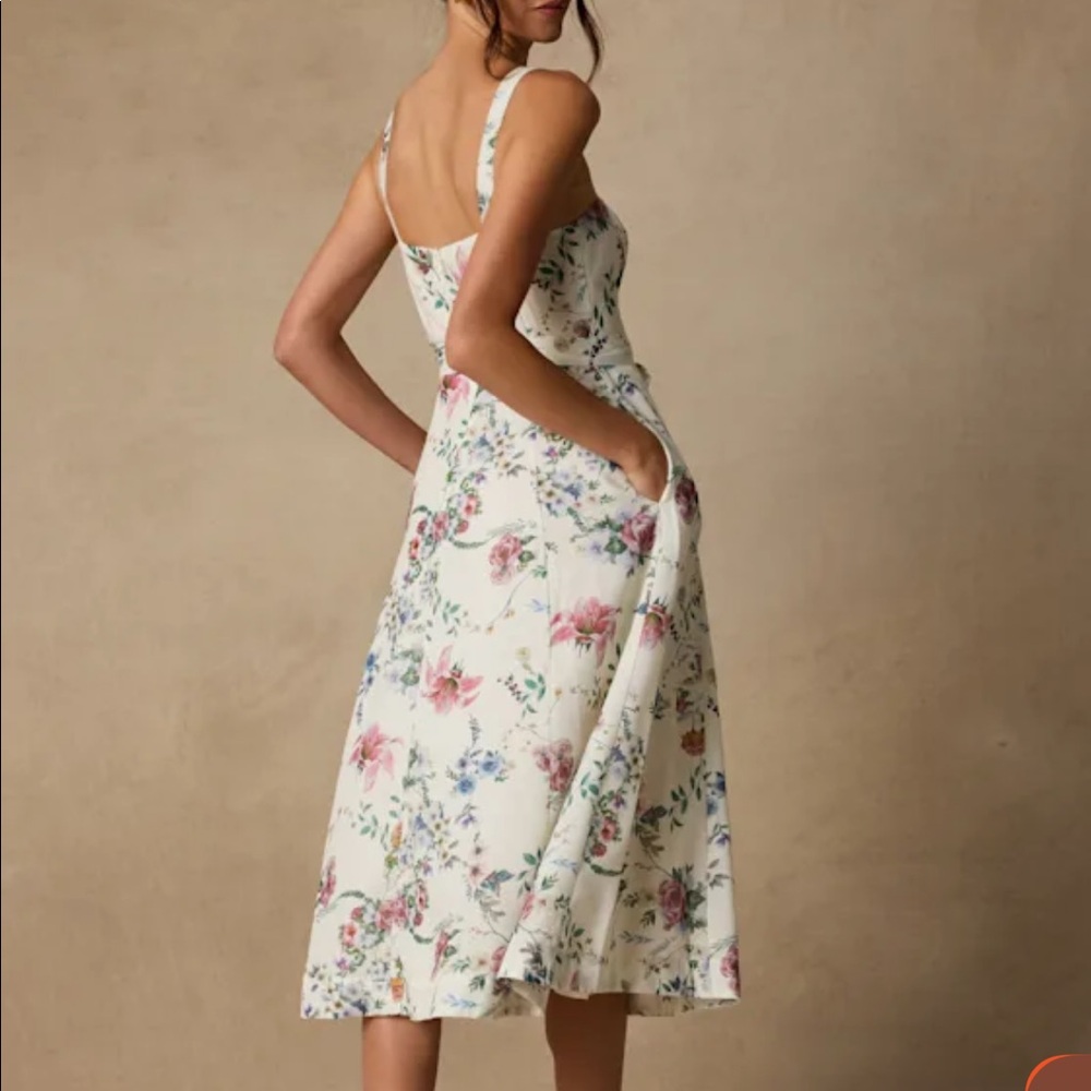 NWT ivory floral midi dress - Picture 2 of 3